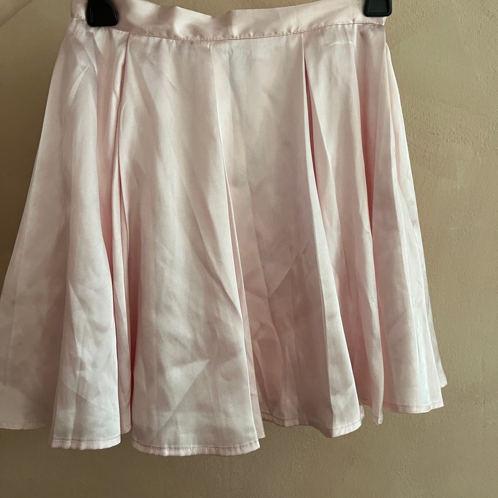Pink Satin Tennis Skirt